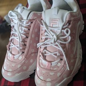 Pink poja dot Fila shoes